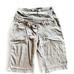 Christoff Beige Maternity Shorts/ Bermudas Belly Band Size 8